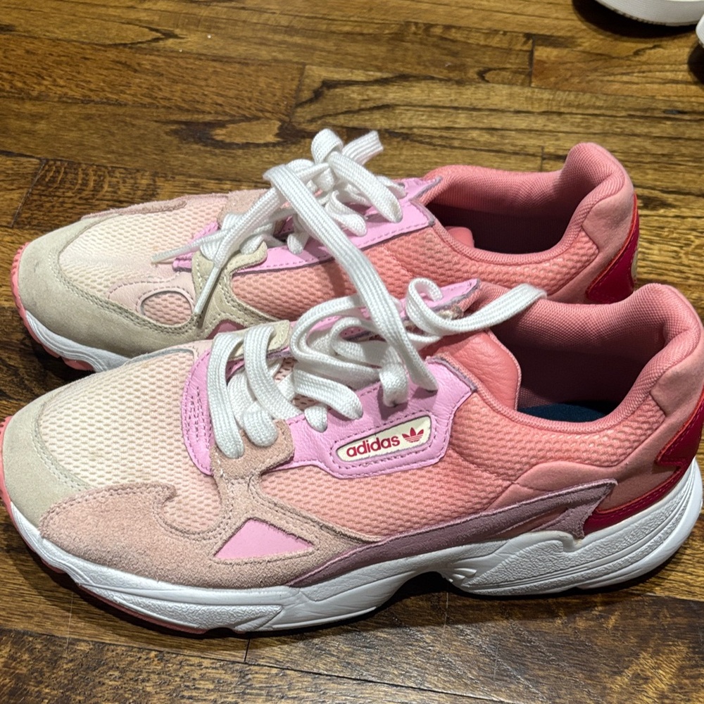 Adidas Pink and Cream Athletic Shoes